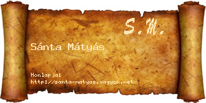Sánta Mátyás névjegykártya